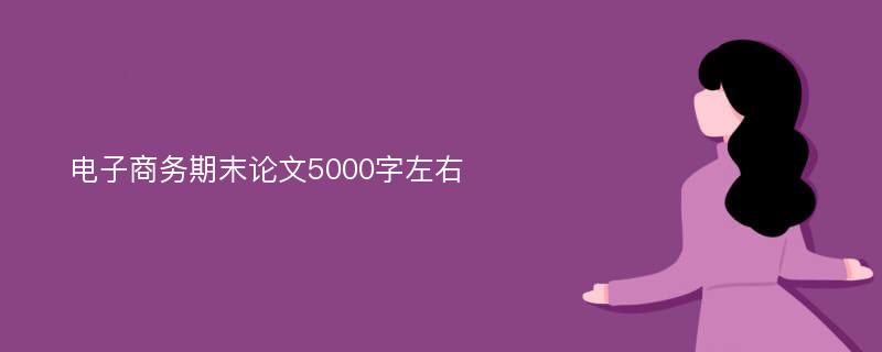 电子商务期末论文5000字左右