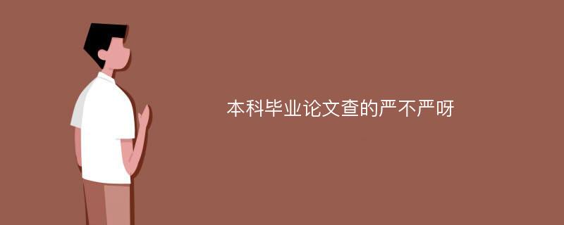 本科毕业论文查的严不严呀